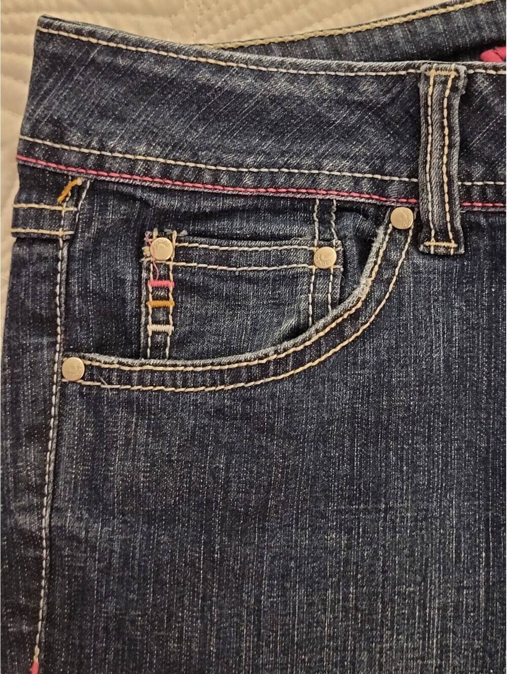 Y2K Bongo Women Jr Sz 9 Dark Rinse Vanessa Minnillo Fit Flare Jeans Low Rise - Picture 9 of 9
